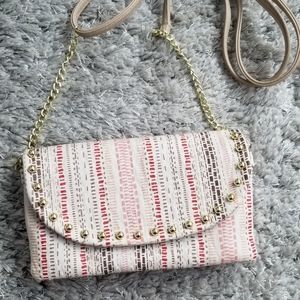 Jessica Simpson Cross Body Bag Pink Gold & Tan